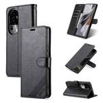 For OPPO Reno10 Pro AZNS Sheepskin Texture Flip Leather Phone Case(Black)