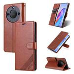 For Honor X50 AZNS Sheepskin Texture Flip Leather Phone Case(Brown)