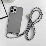 For iPhone 13 Pro Thicken Colorful TPU Phone Case with Braided Lanyard(Black)