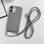 For iPhone 12 Thicken Colorful TPU Phone Case with Braided Lanyard(Black)