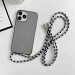 For iPhone 11 Pro Max Thicken Colorful TPU Phone Case with Braided Lanyard(Black)