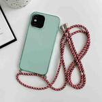 For iPhone X / XS Thicken Colorful TPU Phone Case with Braided Lanyard(Green)