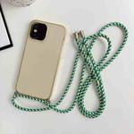 For iPhone X / XS Thicken Colorful TPU Phone Case with Braided Lanyard(Gold)