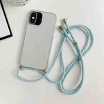 For iPhone XR Thicken Colorful TPU Phone Case with Braided Lanyard(Transparent)