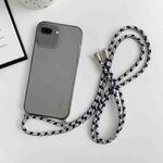 For iPhone 8 Plus / 7 Plus Thicken Colorful TPU Phone Case with Braided Lanyard(Black)