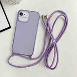 For iPhone 6 Plus / 6s Plus Thicken Colorful TPU Phone Case with Braided Lanyard(Purple)