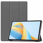 For Honor Pad V8 3-Fold Custer Texture Leather Tablet Case(Grey)