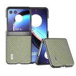 For Motorola Razr 40 Ultra ABEEL Carbon Fiber Texture Protective Phone Case(Green)