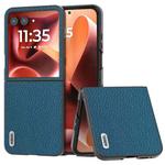 For Motorola Razr 60 Ultra ABEEL Genuine Leather Litchi Texture Phone Case(Blue)