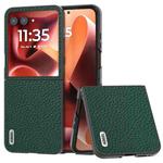 For Motorola Razr 60 Ultra ABEEL Genuine Leather Litchi Texture Phone Case(Green)