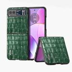 For Motorola Razr 40 ABEEL Crocodile Texture Genuine Leather Phone Case(Green)