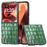 For Motorola Razr 60 Ultra ABEEL Crocodile Texture Genuine Leather Phone Case(Green)