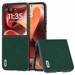 For Motorola Razr 60 Ultra ABEEL Cross Texture Genuine Leather Phone Case(Green)