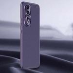 For Honor 80 Pro Flat Litchi Texture Genuine Leather Phone Case(Purple)