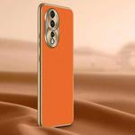 For Honor 80 Litchi Texture Genuine Leather Phone Case(Orange)