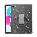 For iPad 10.2 2021 / 2020 / 10.5 Terminator Shockproof Glitter Powder Tablet Case with Grip Strap(Black)