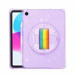 For iPad 10.2 2021 / 2020 / 10.5 Terminator Shockproof Glitter Powder Tablet Case with Grip Strap(Purple)