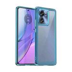 For Motorola Edge 40 Colorful Series Acrylic Hybrid TPU Phone Case(Transparent Blue)
