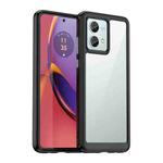 For Motorola Moto G84 Colorful Series Acrylic Hybrid TPU Phone Case(Black)