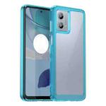 For Motorola Moto G53 5G Colorful Series Acrylic Hybrid TPU Phone Case(Transparent Blue)