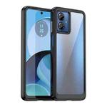 For Motorola Moto G14 Colorful Series Acrylic Hybrid TPU Phone Case(Black)