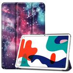 For Huawei MatePad 10.4 Colored Drawing Horizontal Flip Leather Case, with Three-folding Holder & Sleep / Wake-up Function(Galactic Nebula)