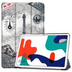 For Huawei MatePad 10.4 Colored Drawing Horizontal Flip Leather Case, with Three-folding Holder & Sleep / Wake-up Function(Eiffel Tower)