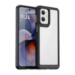 For Motorola Moto G55 5G Colorful Series Acrylic Hybrid TPU Phone Case(Black)