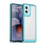 For Motorola Moto G55 5G Colorful Series Acrylic Hybrid TPU Phone Case(Transparent Blue)