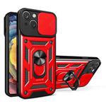 For iPhone 15 Plus Sliding Camera Cover Design TPU+PC Phone Case(Red)
