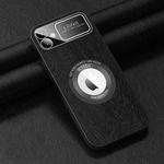 For iPhone 11 MagSafe Magnetic Tree Texture PU Phone Case(Black)