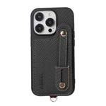 For iPhone 14 Pro Max ABEEL Carbon Fiber RFID Card Holder Phone Case(Black)