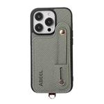 For iPhone 15 Pro ABEEL Carbon Fiber RFID Card Holder Phone Case(Green)