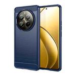 For Realme 12 Pro 5G Brushed Texture Carbon Fiber TPU Phone Case(Blue)