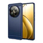 For Realme 12 Pro+ 5G Brushed Texture Carbon Fiber TPU Phone Case(Blue)