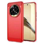 For Realme 13 Pro+ 5G Brushed Texture Carbon Fiber TPU Phone Case(Red)