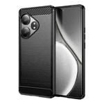 For Realme GT 6 Carbon Fiber Brushed Texture TPU Phone Case(Black)