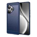 For Realme GT 6T Carbon Fiber Brushed Texture TPU Phone Case(Blue)