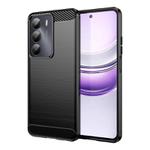 For Realme V70 Carbon Fiber Brushed Texture TPU Phone Case(Black)