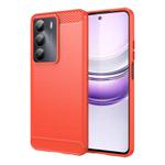 For Realme V70S Carbon Fiber Brushed Texture TPU Phone Case(Red)