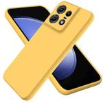 For Motorola Edge 50 Pro Pure Color Liquid Silicone Shockproof Phone Case(Yellow)