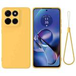 For Motorola Moto G Stylus 5G 2025 Pure Color Liquid Silicone Shockproof Phone Case(Yellow)