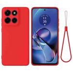 For Motorola Edge 60 Stylus Pure Color Liquid Silicone Shockproof Phone Case(Red)