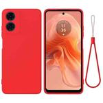 For Motorola Moto G04S 4G / E14 4G Solid Color Liquid Silicone Dropproof Full Coverage Phone Case(Red)