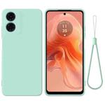 For Motorola Moto G04S 4G / E14 4G Solid Color Liquid Silicone Dropproof Full Coverage Phone Case(Green)
