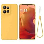 For Motorola Moto G86 5G Solid Color Liquid Silicone Dropproof Full Coverage Phone Case(Yellow)