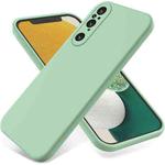 For Sony Xperia 1 V Pure Color Liquid Silicone Shockproof Phone Case(Green)