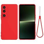 For Sony Xperia 1 VI Pure Color Liquid Silicone Shockproof Phone Case(Red)