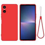 For Sony Xperia 10 VI Pure Color Liquid Silicone Shockproof Phone Case(Red)