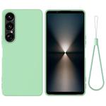 For Sony Xperia 1 VII Pure Color Liquid Silicone Shockproof Phone Case(Green)